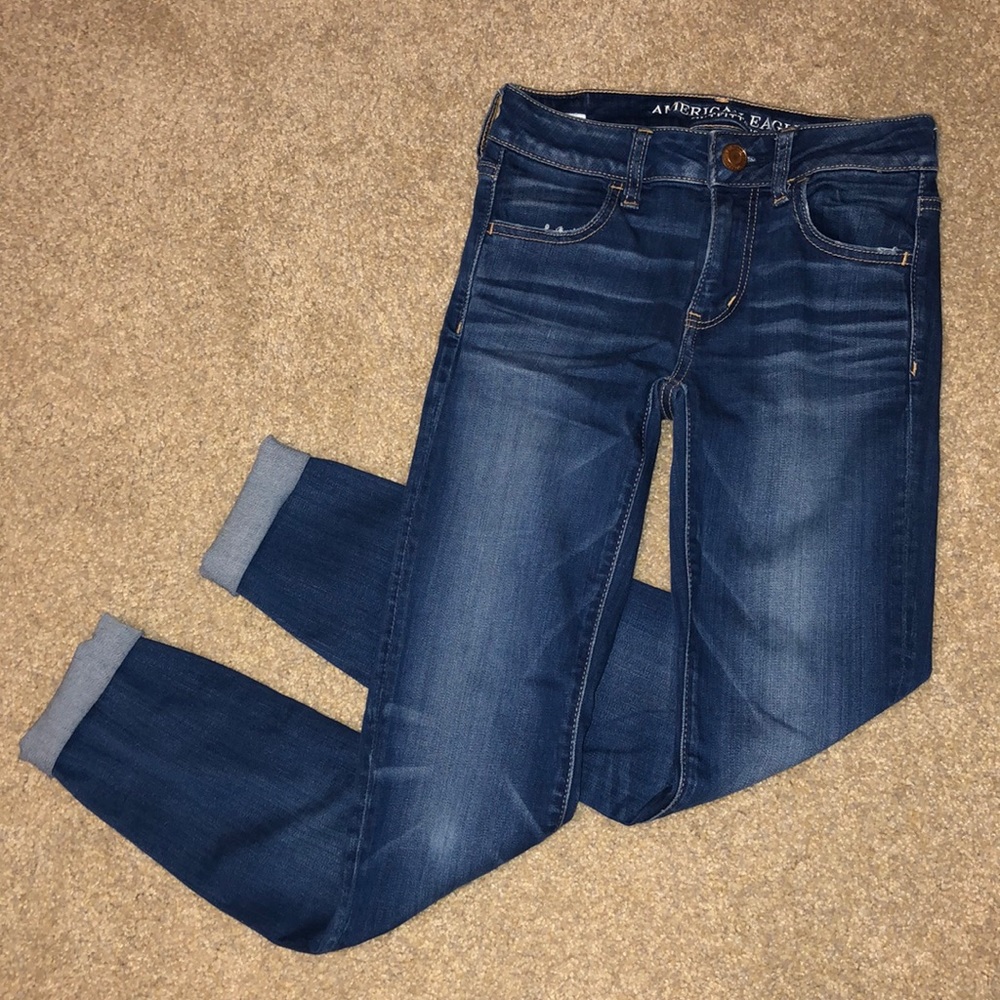 AEO Blue Skinny Jeans